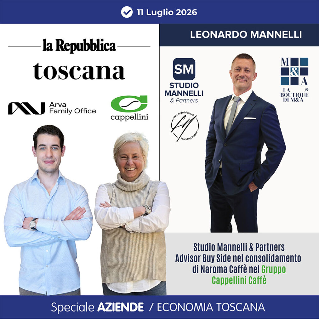 Studio Mannelli & Partners Advisor Buy Side nel consolidamento di Naroma Caff&egrave; nel Gruppo Cappellini Caff&egrave;.